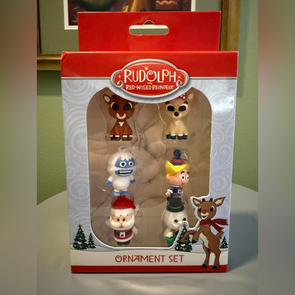 Rudolph Red-Nosed Reindeer Holiday Ornament Set - Multicolor - NIB